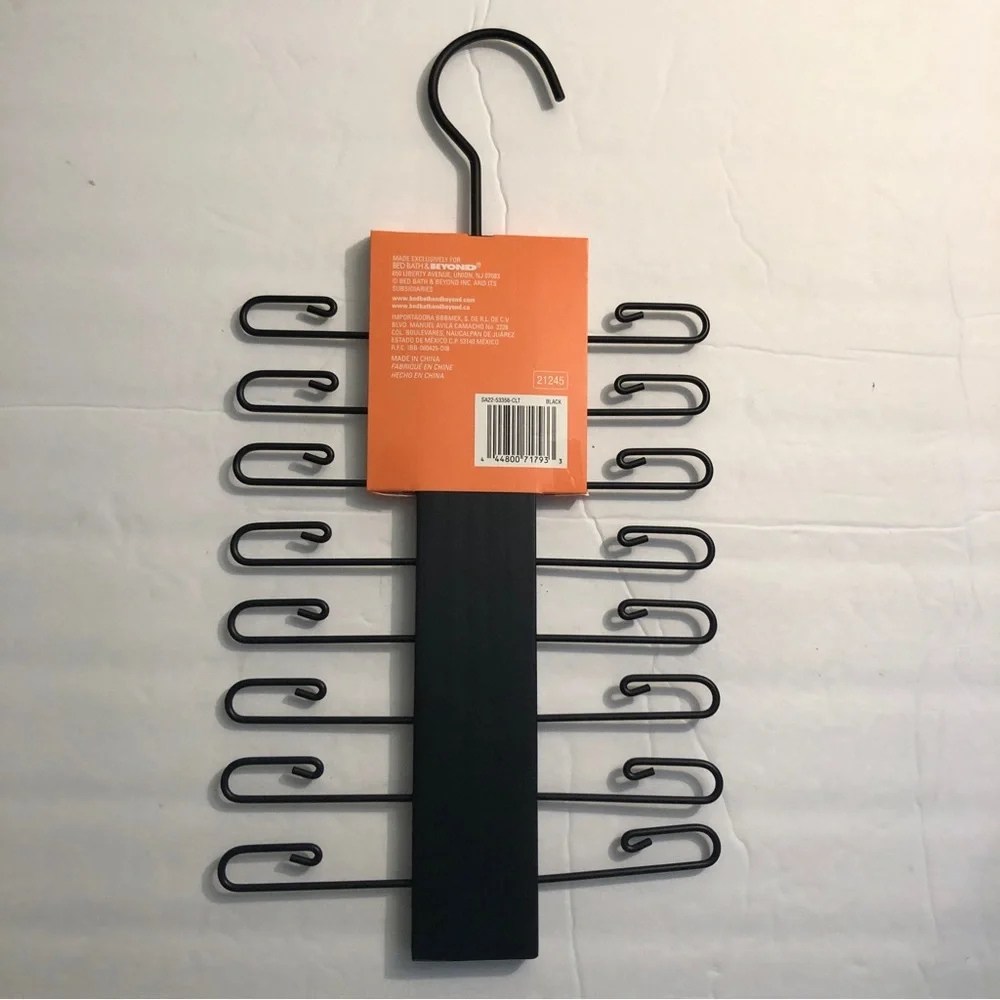 Squared Away Wood Belt/Tie Hanger in Black
